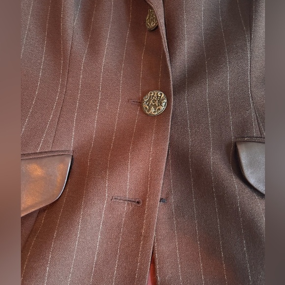Vintage Alberto Makali Brown Pinstripe Women's Blazer - Picture 11 of 11